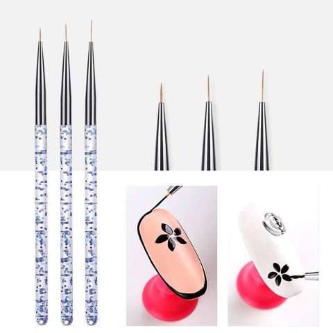 Painted Puller Brush And Carved Pull Hook Line Pen Manicure Tools Nail Art Brush